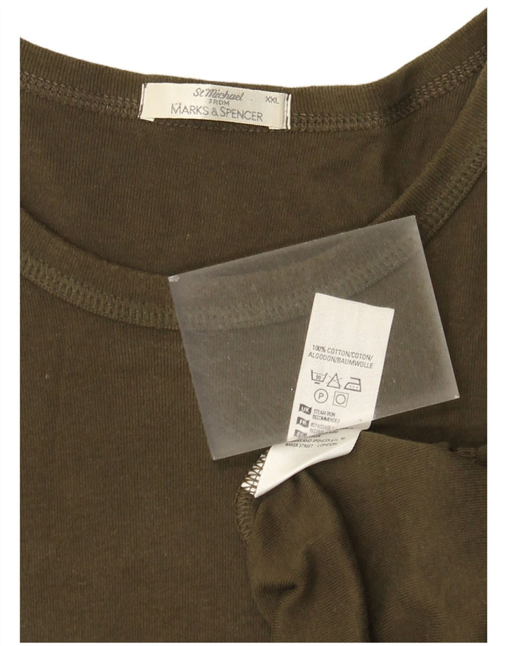 Top masculino Marks & Spencer manga comprida 2XL algodão cáqui