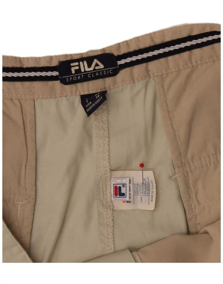 FILA Mens Cargo Shorts W36 Grande Algodão Bege