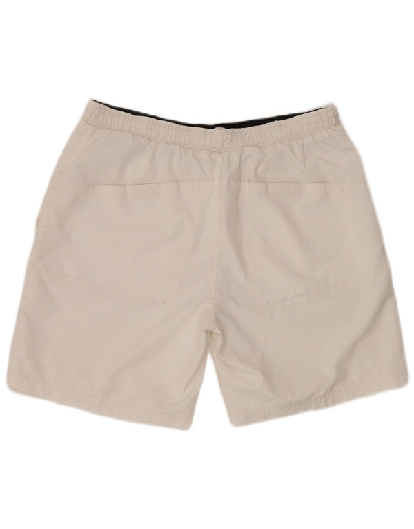 Shorts esportivos masculinos VINTAGE grande poliéster branco