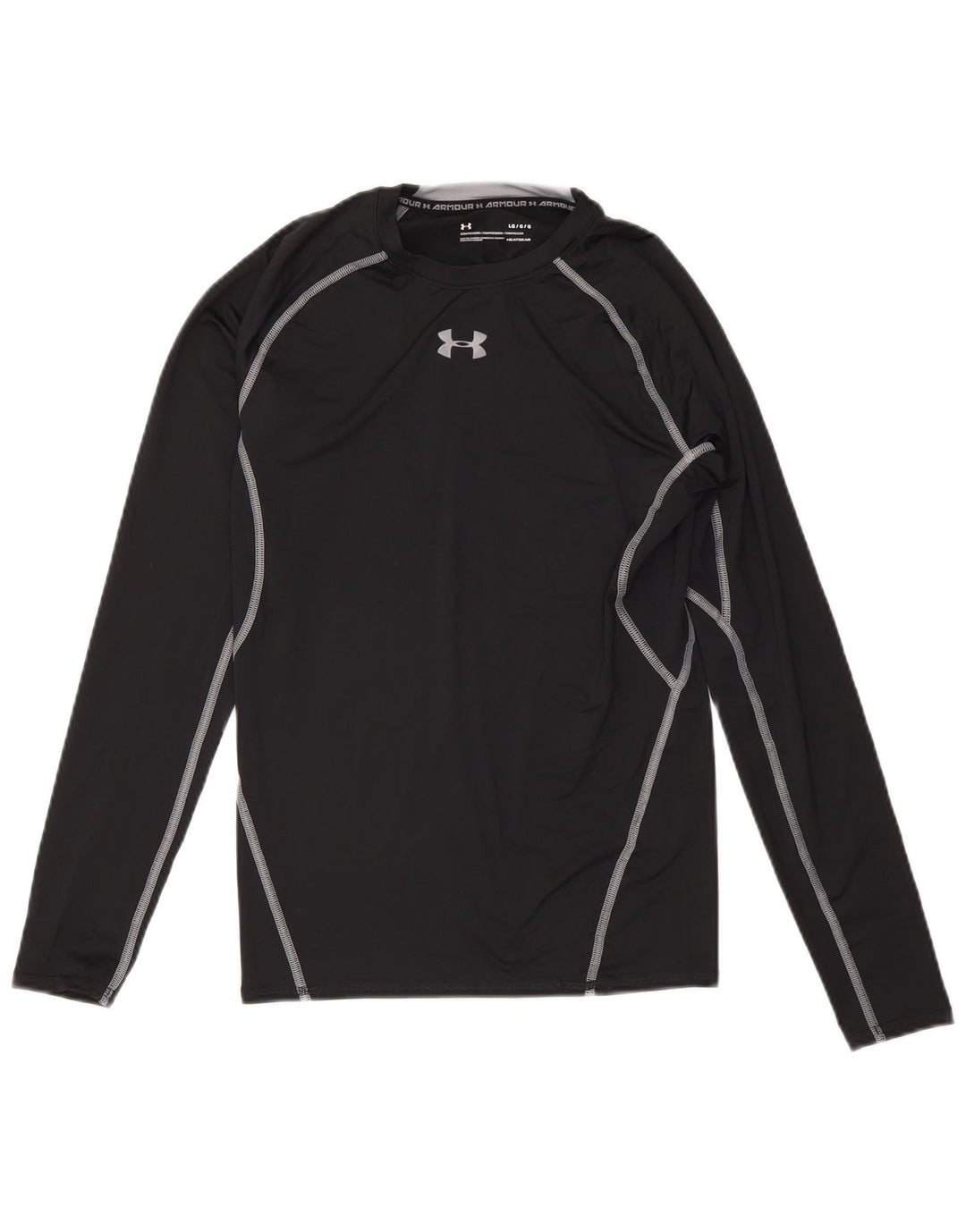 Under Armour Mens Heat Gear Top Manga Longa Grande Poliéster Preto