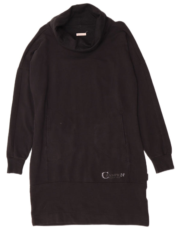 Vestido jumper feminino Champion com gola redonda e manga comprida Reino Unido 16 grande algodão preto