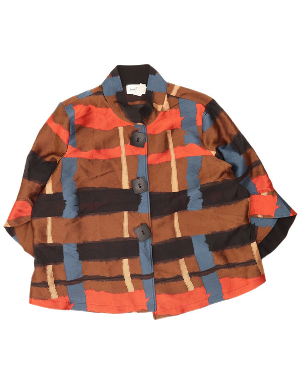 Jaqueta blazer feminina Joseph Ribkoff manga 3/4 grande Reino Unido 18 XL marrom