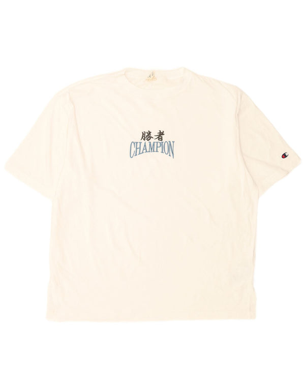 Camiseta masculina estampada Champion XL algodão branco