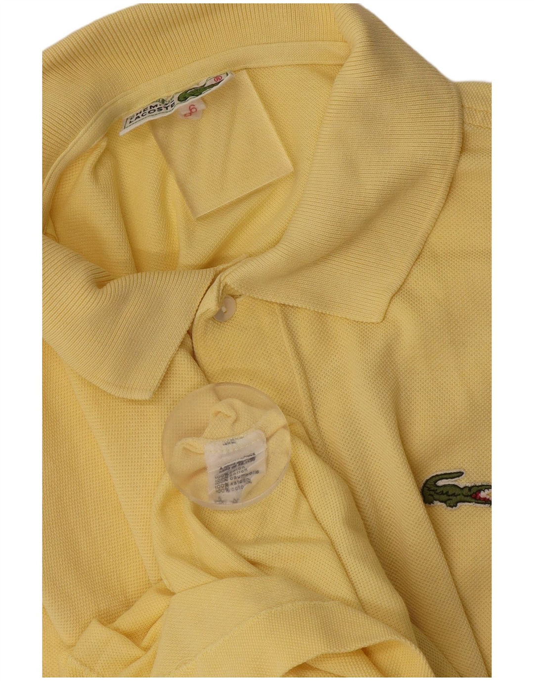 Camisa polo masculina Lacoste tamanho 6 XL algodão amarelo