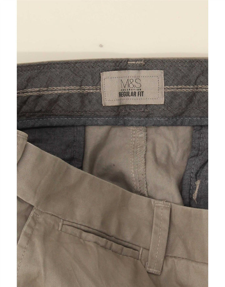 Calça Chino Masculina Marks & Spencer Regular Fit W36 L30 Cinza