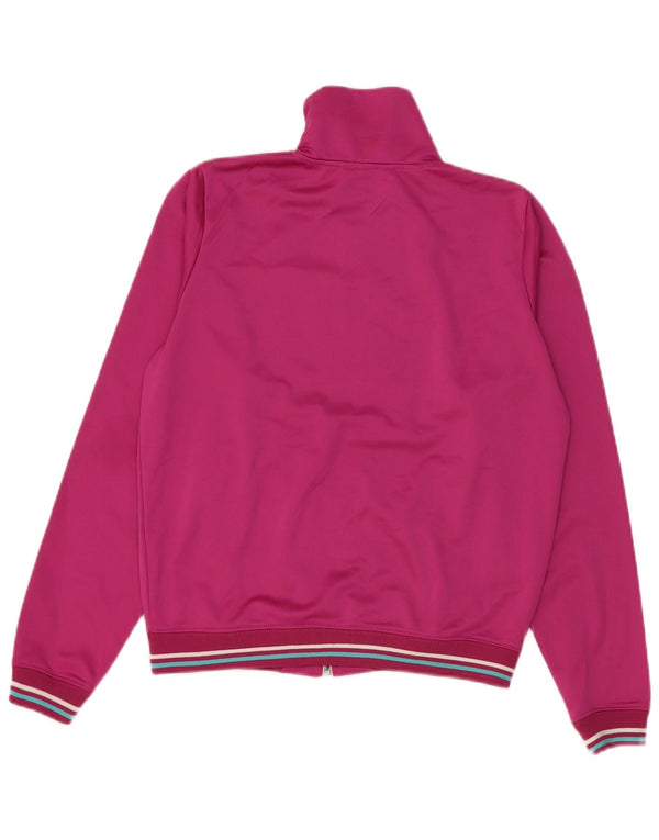 Fila Womens Tracksuit Top Jacket UK 10 Pequeno Poliéster Rosa