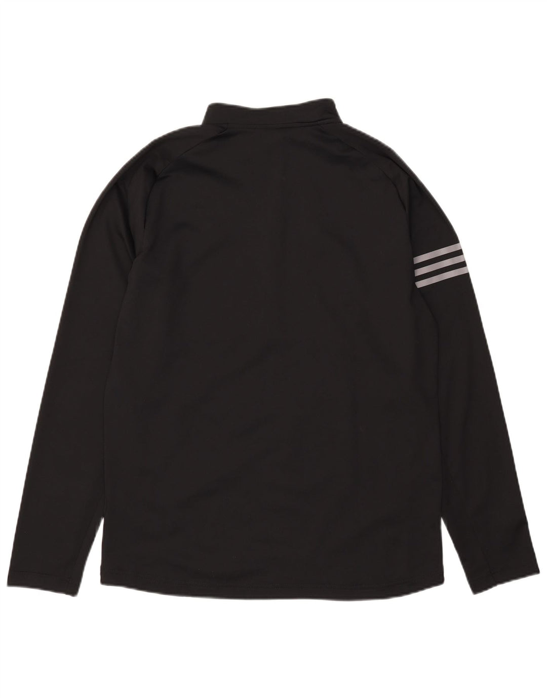 Adidas Mens Zip Neck Pullover Treino Top Médio Preto Colorblock