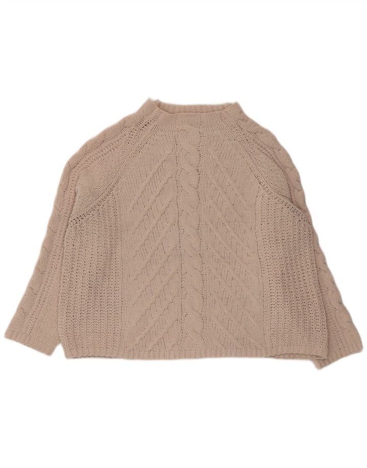 Suéter feminino Marks & Spencer com gola alta e gola tartaruga Reino Unido 18 XL bege