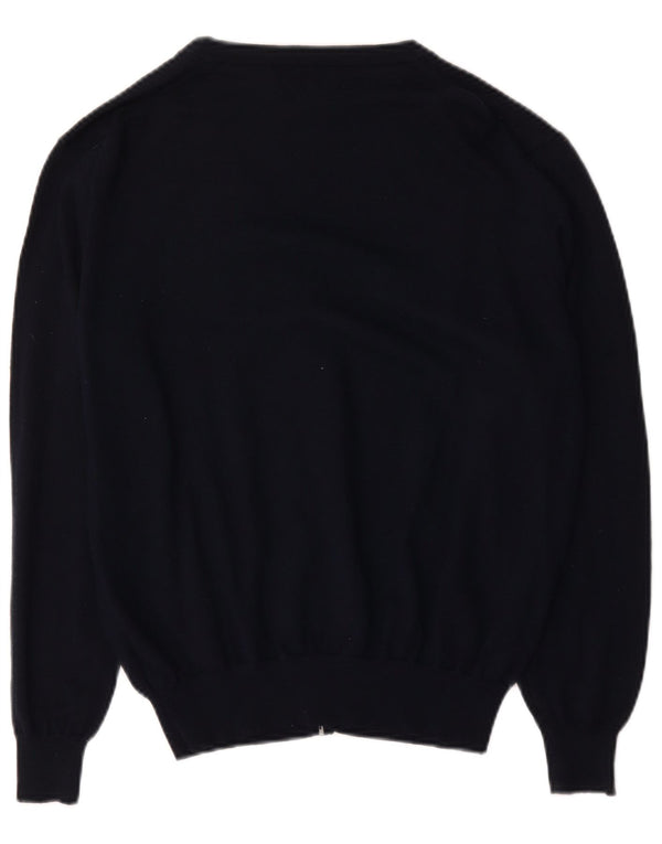 Suéter cardigã masculino Marks & Spencer grande acrílico azul marinho