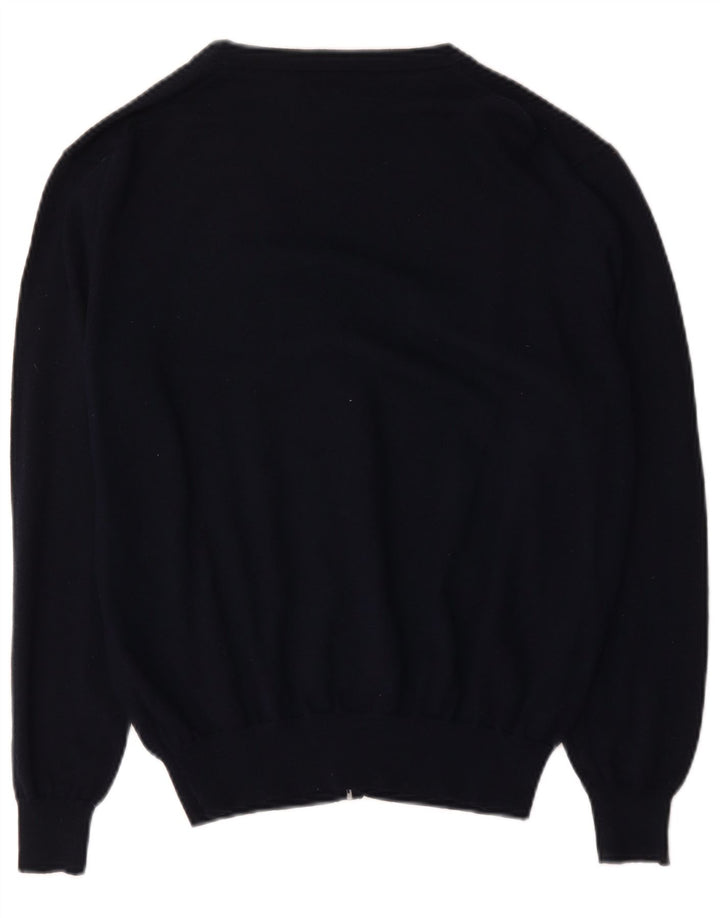 Suéter cardigã masculino Marks & Spencer grande acrílico azul marinho