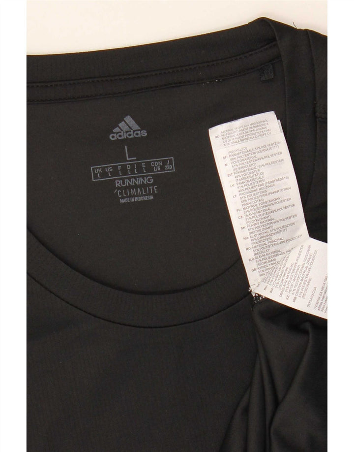 Adidas Mens Climalite Camiseta Top Grande Poliéster Preto