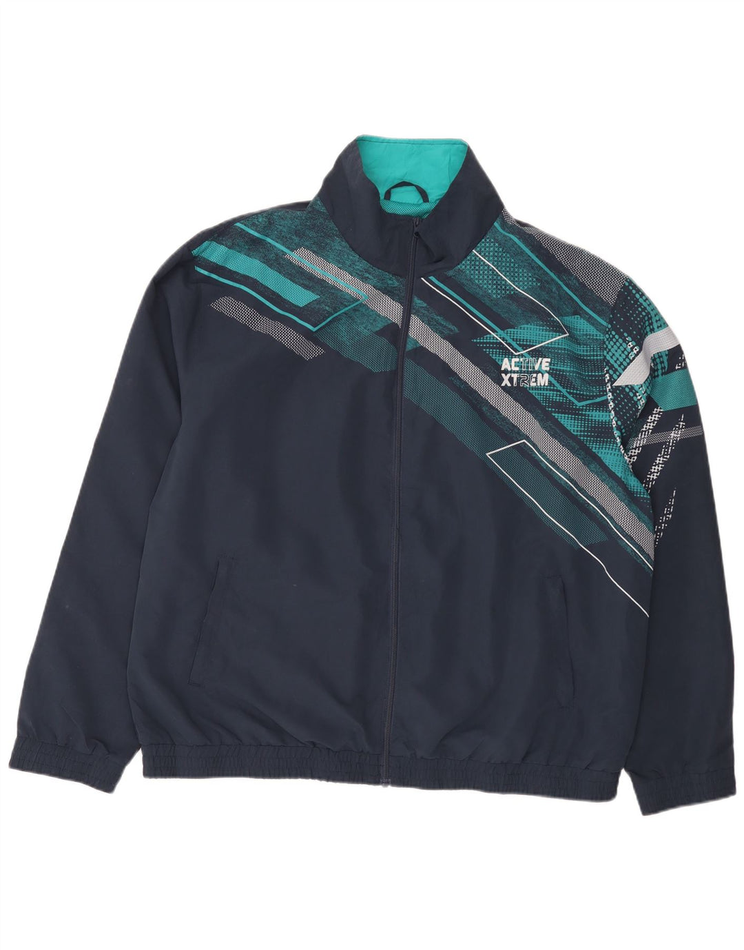 Atlas For Men Mens Treino Top Jacket XL Azul Marinho Poliéster Geométrico