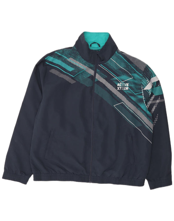 Atlas For Men Mens Treino Top Jacket XL Azul Marinho Poliéster Geométrico