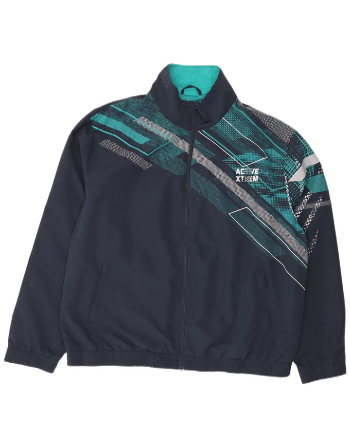 Atlas For Men Mens Treino Top Jacket XL Azul Marinho Poliéster Geométrico