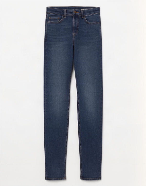 Marks & Spencer Jeans Slim Feminino Reino Unido 8 Pequeno W26 L27 Algodão Azul Marinho