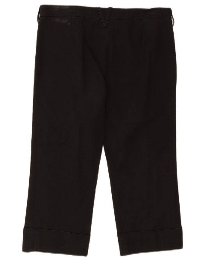 Calça capri reta feminina VERSACE IT 46 grande W30 L20 preta