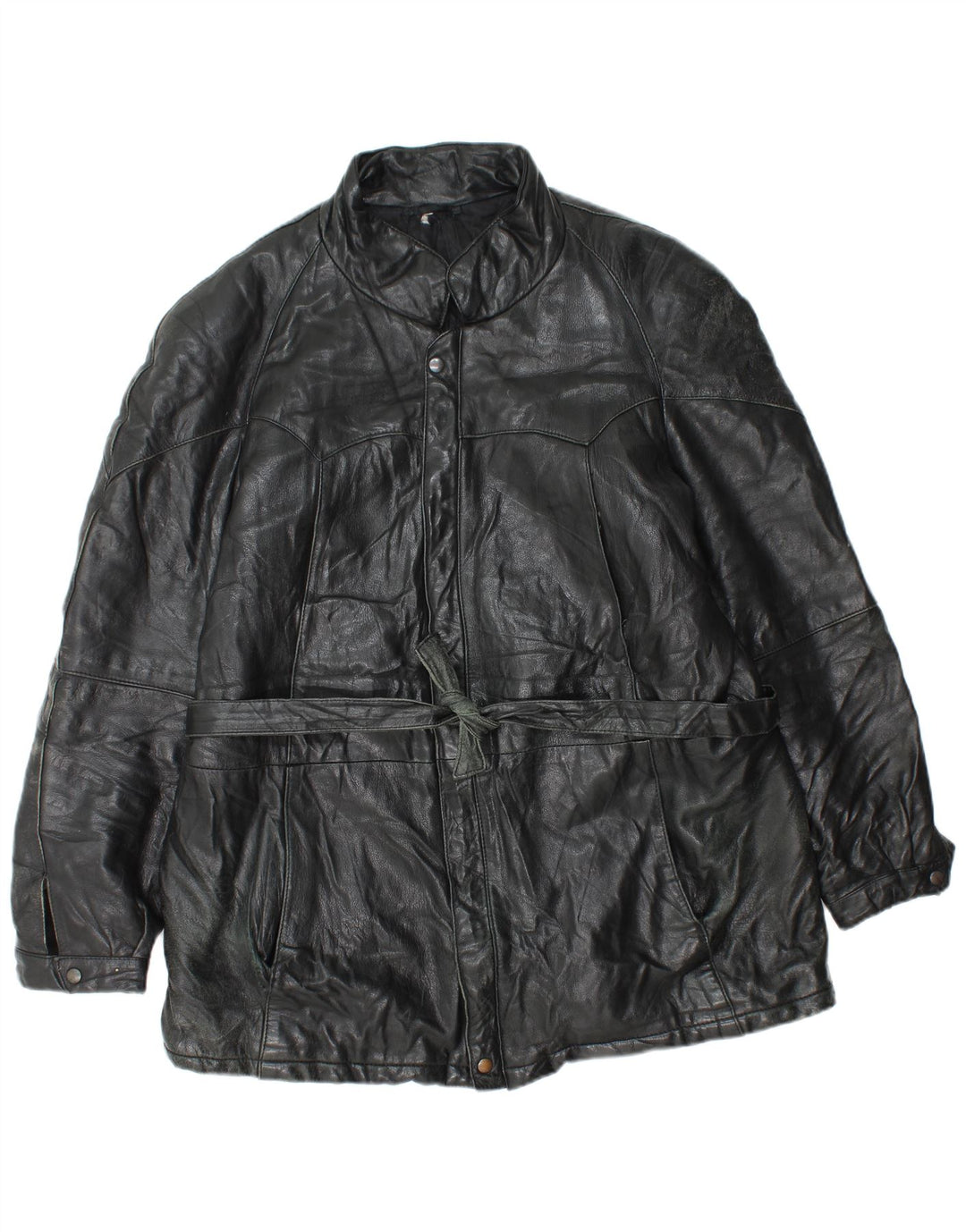 Jaqueta de couro masculina vintage UK 38 média preta