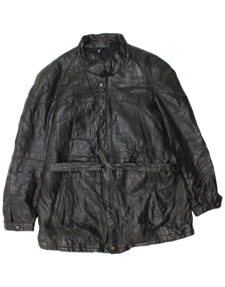 Jaqueta de couro masculina vintage UK 38 média preta