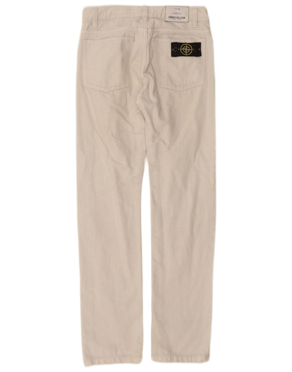 STONE ISLAND Meninos Jeans retos 11-12 anos W26 L29 Off White