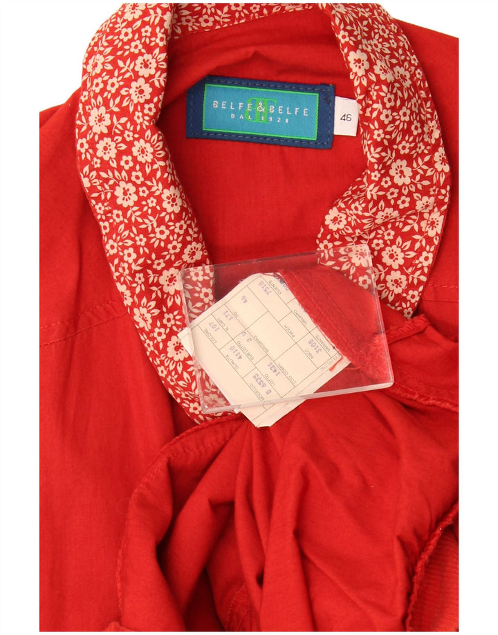 Belfe & Belfe Jaqueta bomber feminina grande IT 46 grande vermelho floral
