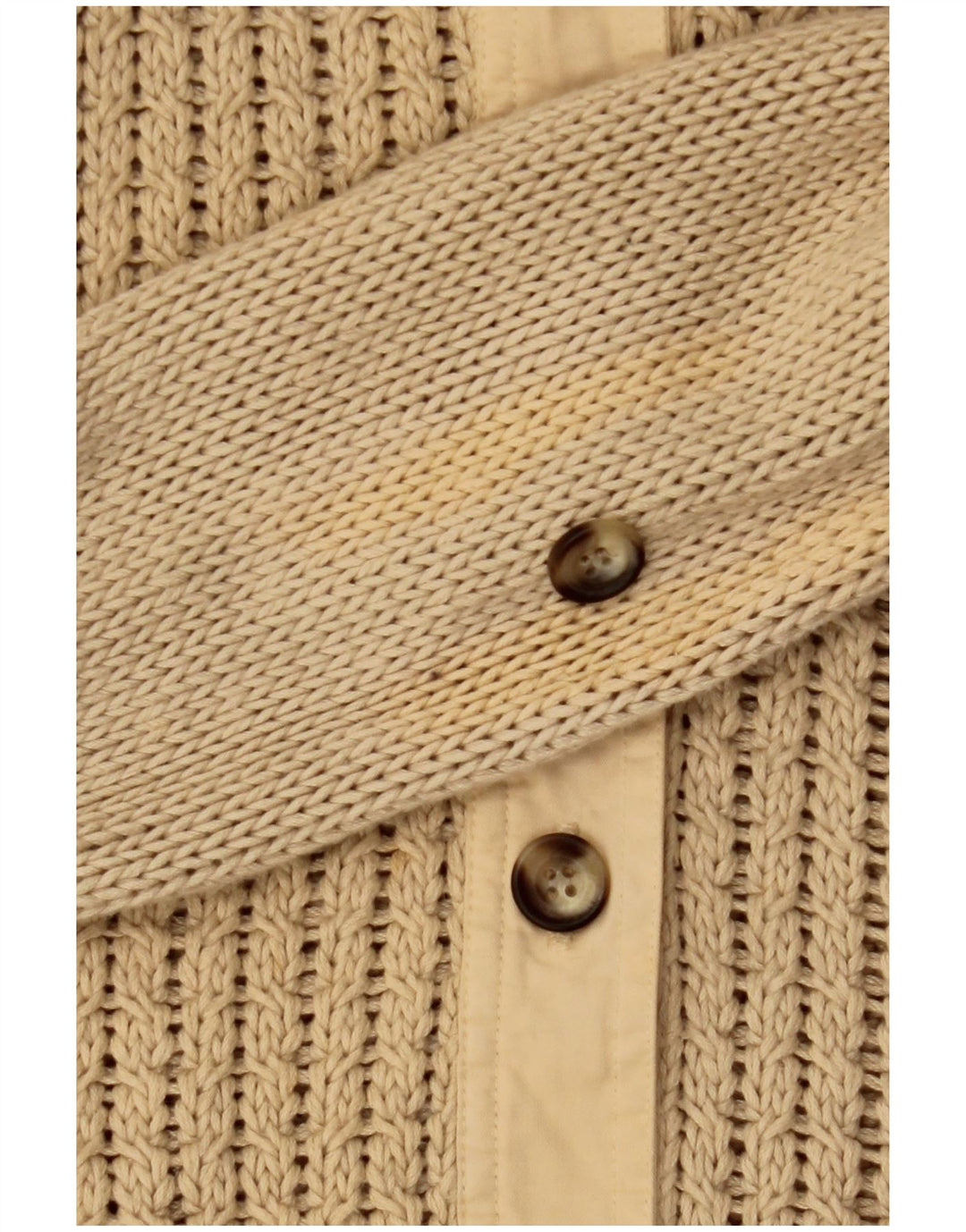 Suéter cardigã feminino Massimo Dutti Reino Unido 12 algodão bege médio