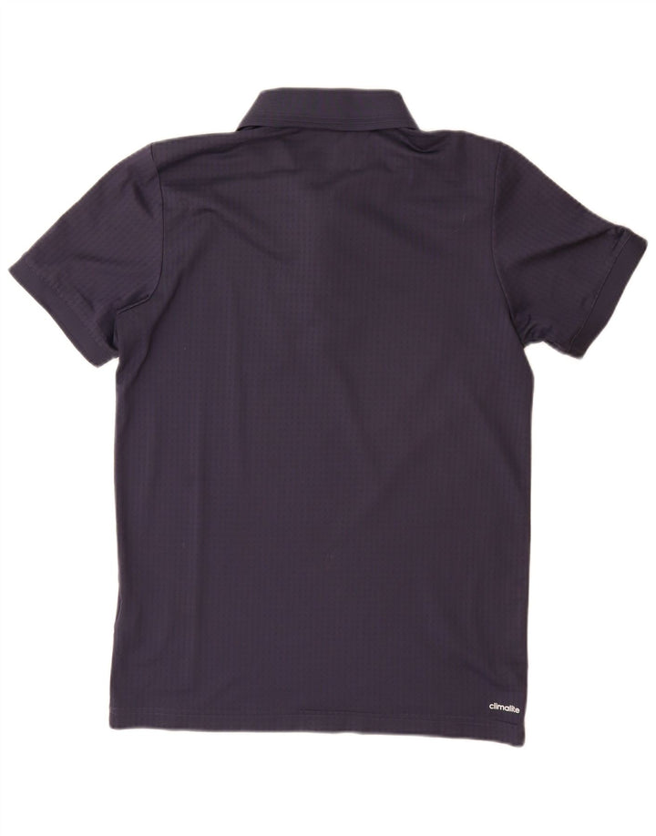 Camisa polo masculina Adidas Climalite pequena azul marinho poliéster
