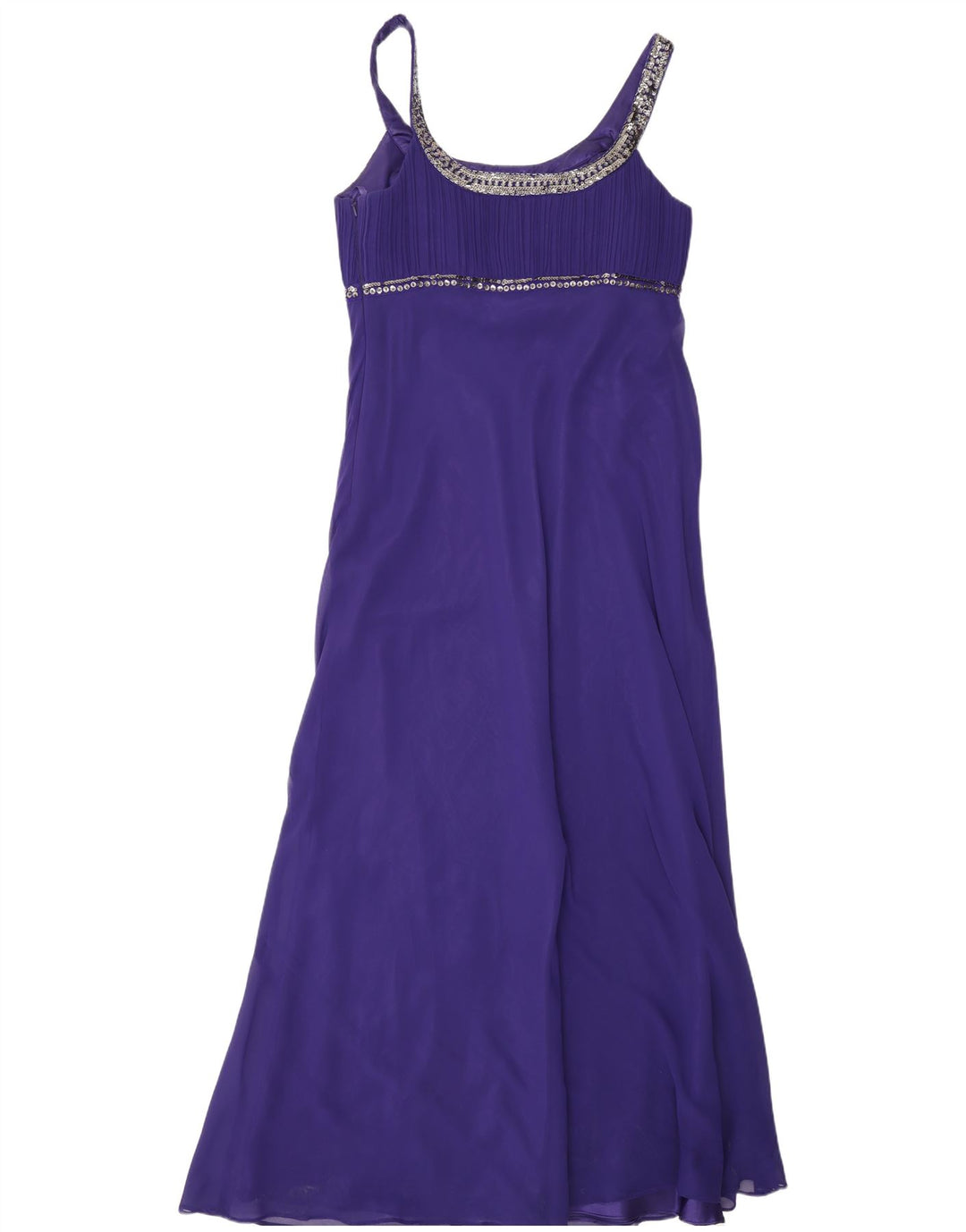 Debut vestido maxi feminino sem mangas UK 14 poliéster roxo médio