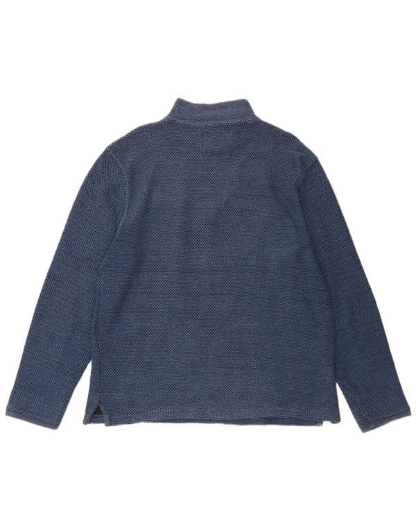 Moletom masculino Weird Fish com zíper e gola em algodão azul médio