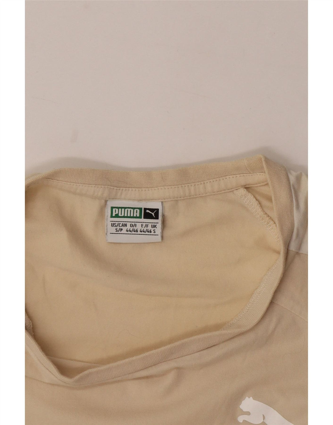 Puma Mens Camiseta Top Pequeno Bege Colourblock