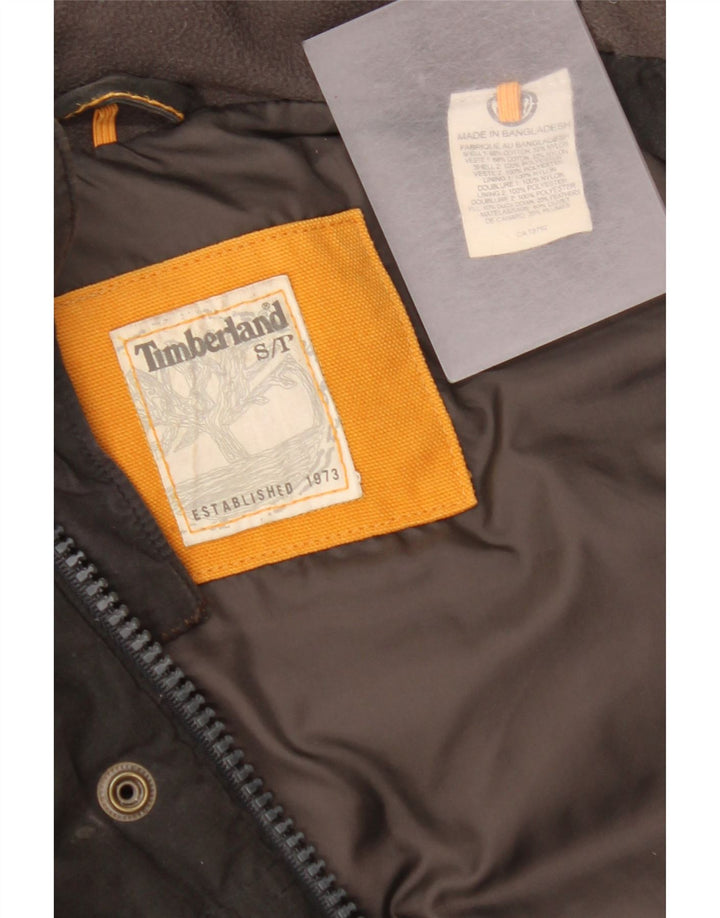 Colete acolchoado masculino Timberland UK 36 pequeno algodão preto