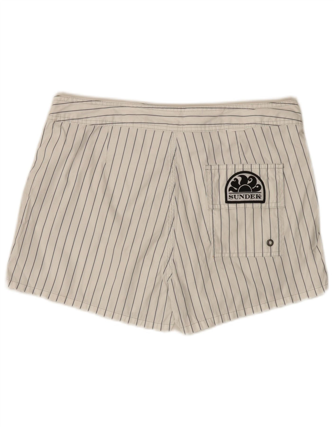 Shorts de natação masculino Sundek poliéster listrado branco médio