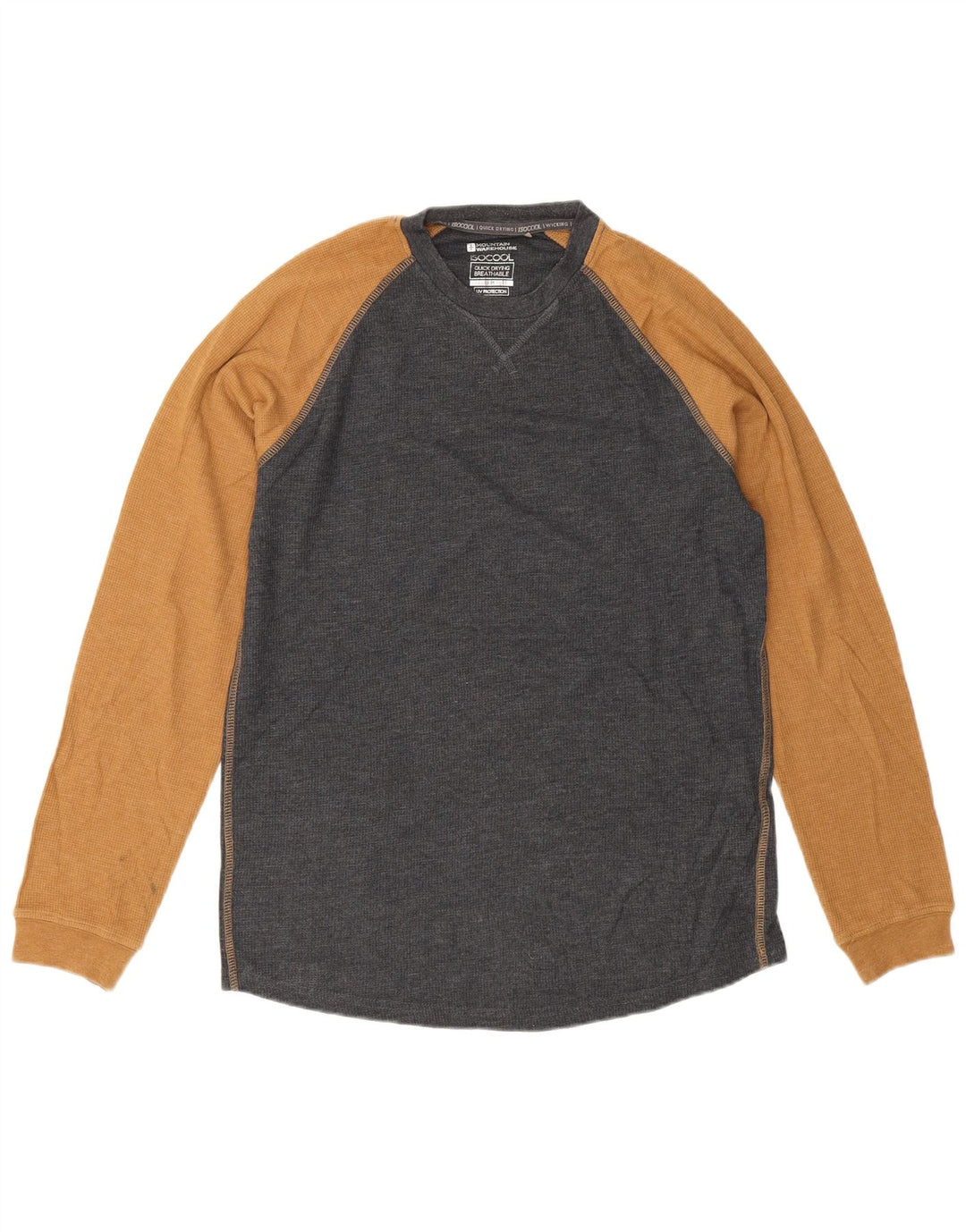 Mountain Warehouse Mens Top Manga Longa Cinza Médio Colourblock Algodão