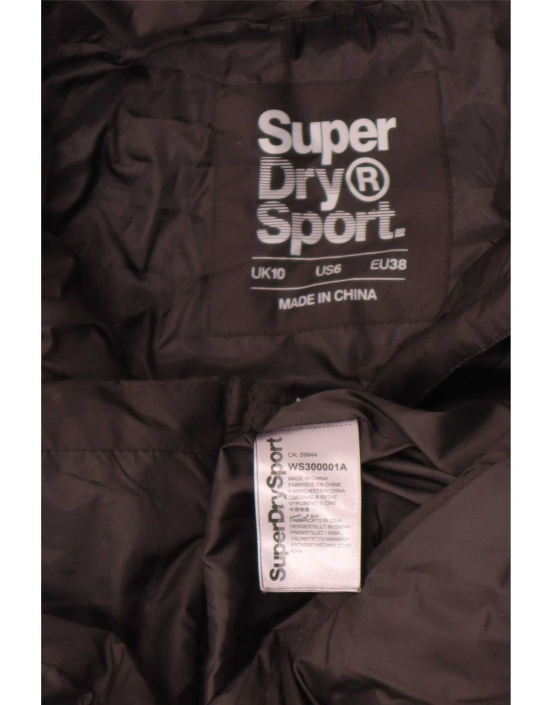 Jaqueta acolchoada feminina Superdry UK 10 poliéster preto pequeno