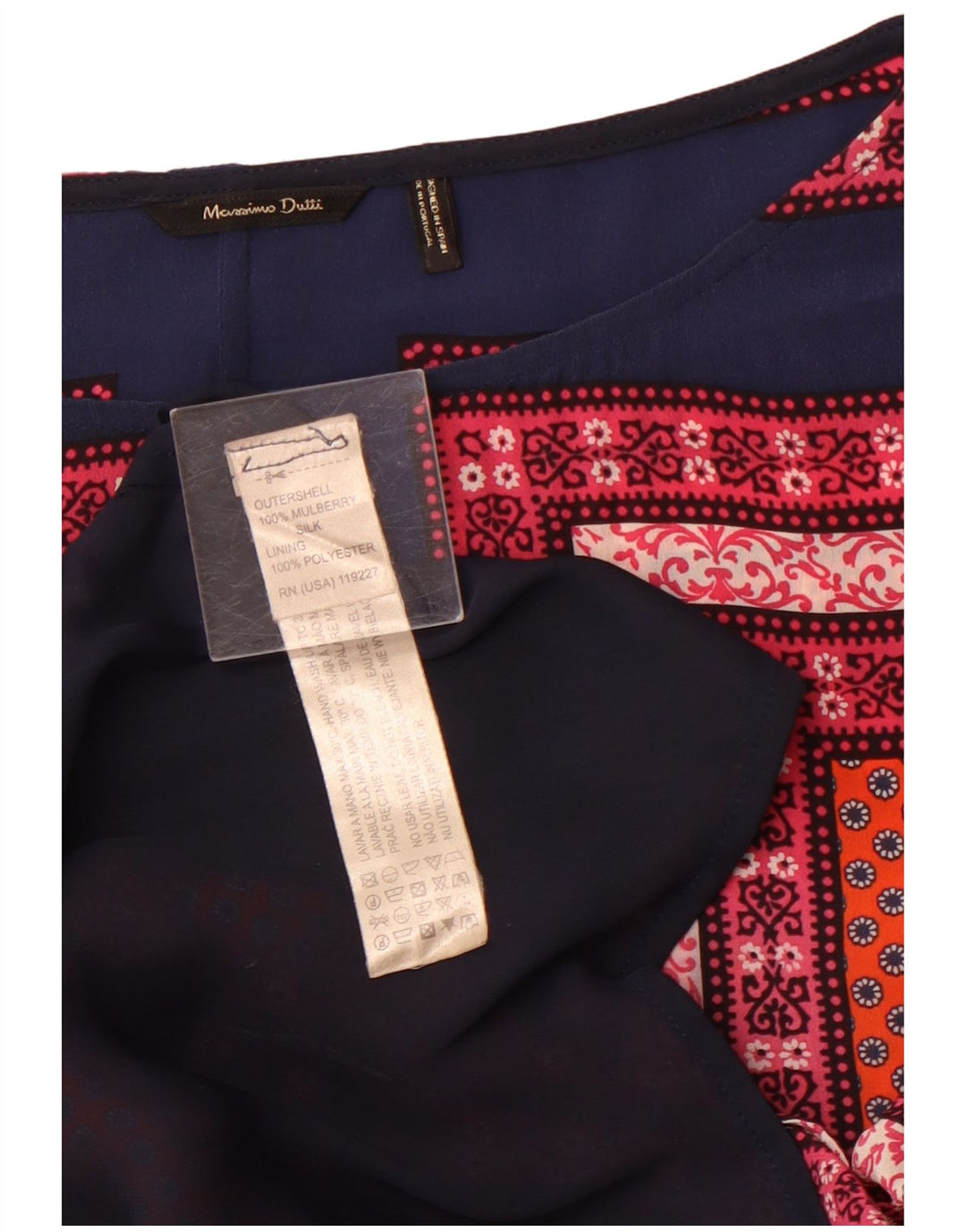 Vestido feminino MASSIMO DUTTI manga 3/4 Reino Unido 12 médio laranja floral