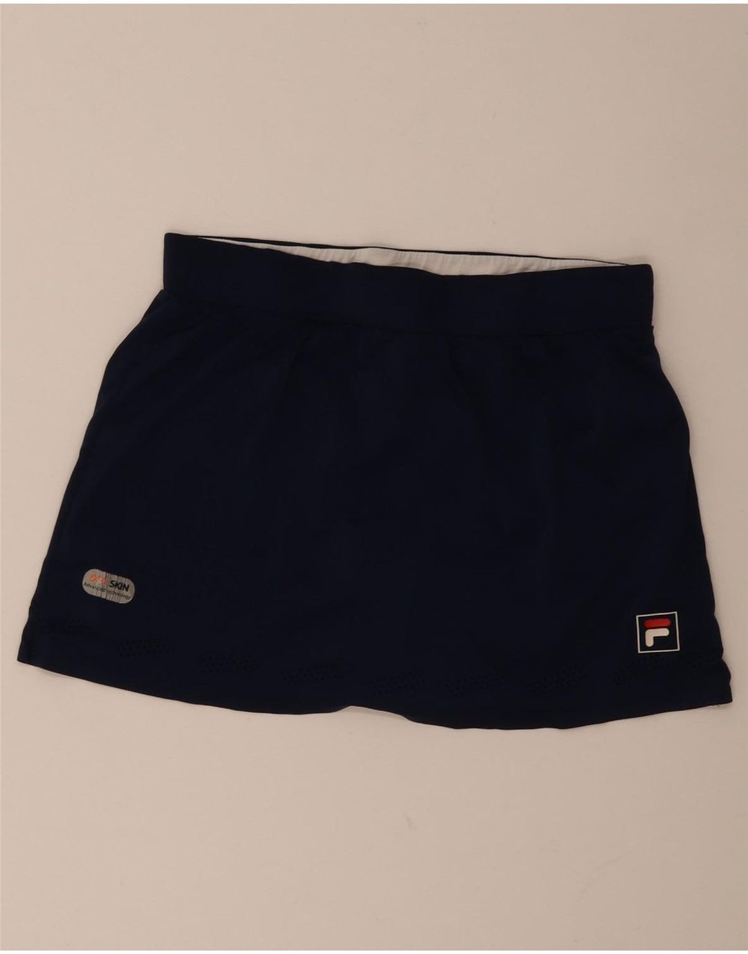 Saia de tênis feminina Fila UK 10 pequena azul marinho poliéster