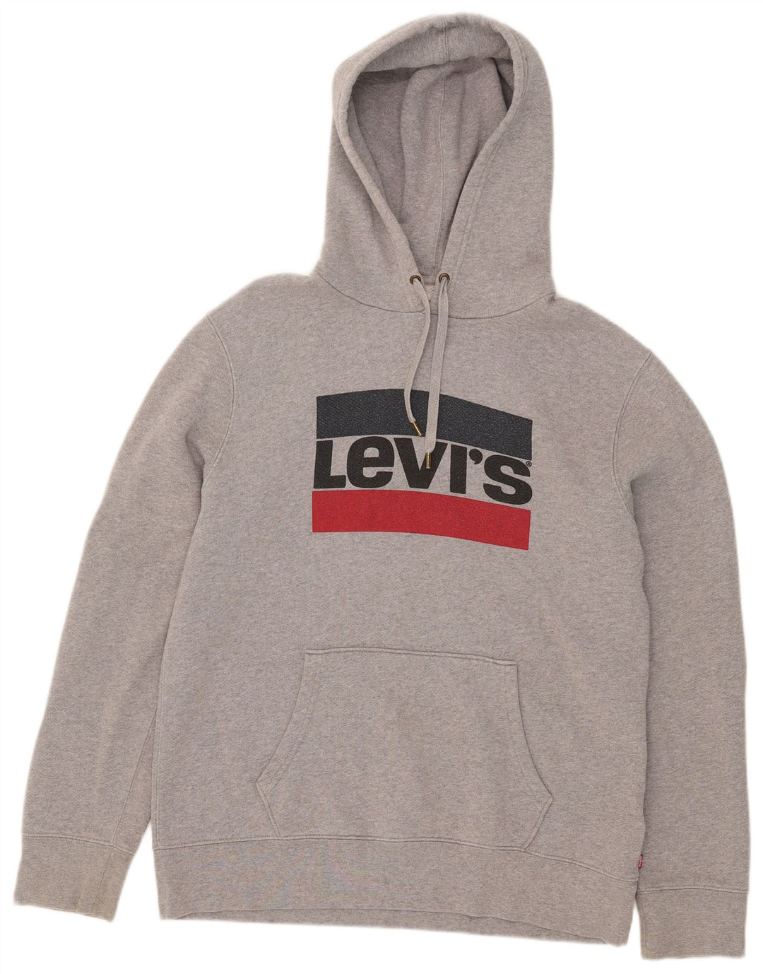 Suéter com capuz gráfico masculino Levi's grande algodão cinza