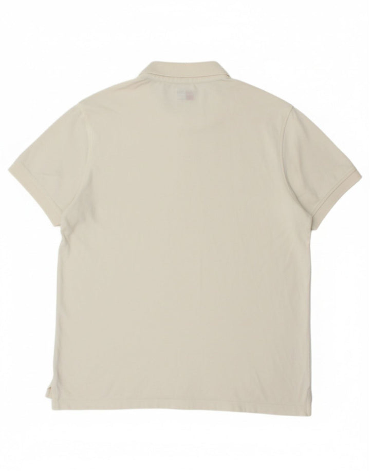 Camisa polo masculina TOMMY HILFIGER XL de algodão branco