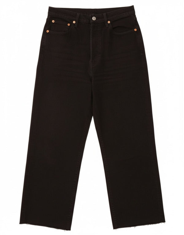 Jeans femininos Levi's Ribcage recortados W28 L24 preto