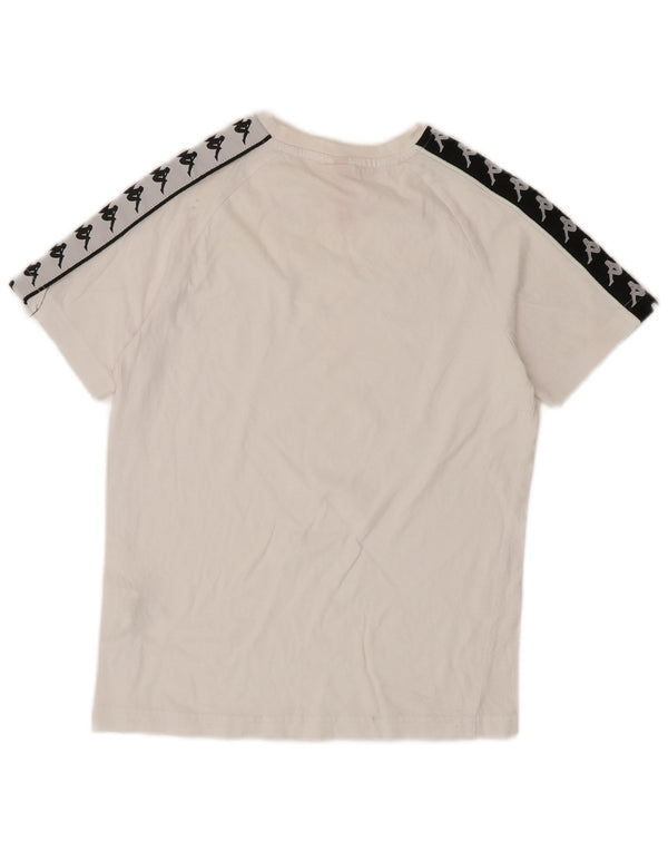 Camiseta feminina Kappa com estampa gráfica UK 6 XS branco algodão colorblock
