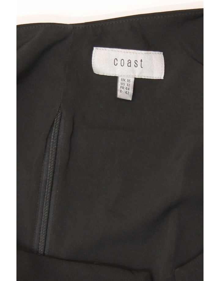 Coast Womens Crop Off Shoulder Top UK 16 Grande Poliéster Preto