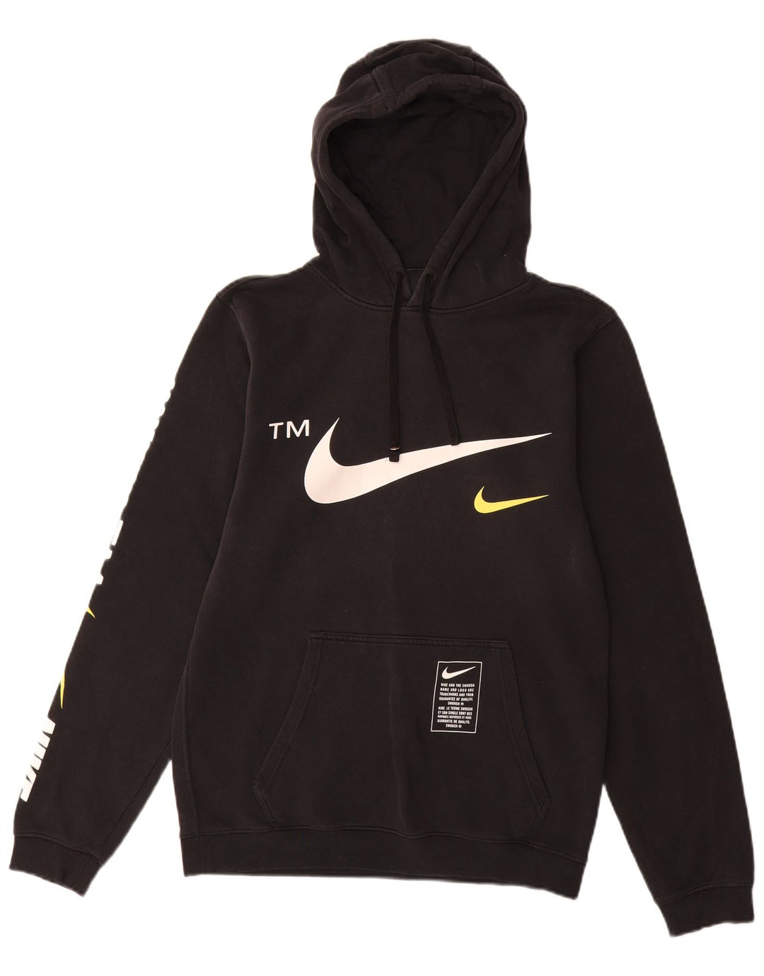 Jumper com capuz gráfico masculino Nike pequeno algodão preto