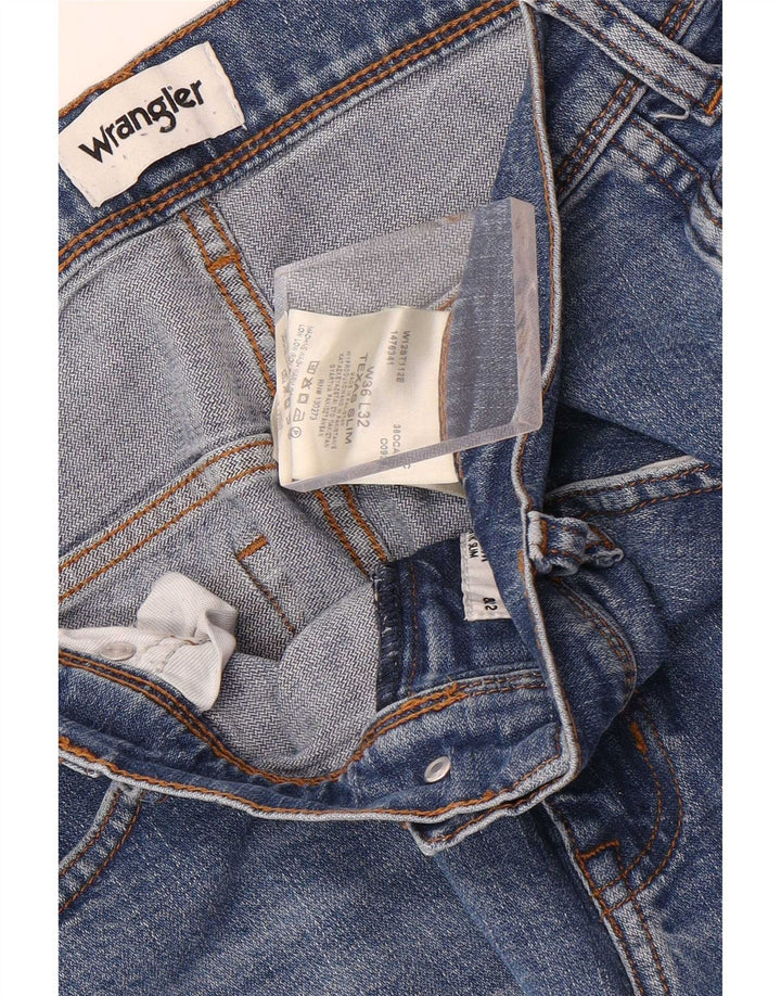 Wrangler Masculino Texas Slim Jeans W36 L32 Azul Algodão
