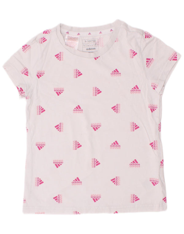 Camiseta Adidas Girls Graphic Top 9-10 Anos Algodão Branco