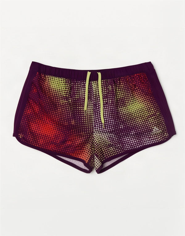 Adidas Womens Climalite Sport Shorts UK 10 Pequeno Roxo Manchado