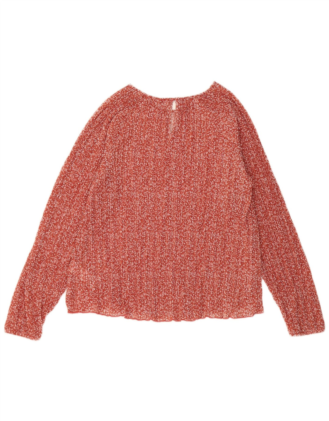 Blusa feminina de manga comprida MARKS & SPENCER UK 12 médio vermelho floral