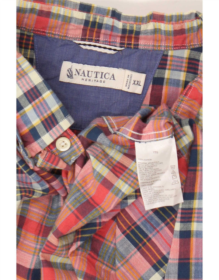 Camisa masculina de flanela Nautica Heritage 2XL algodão xadrez multicolorido