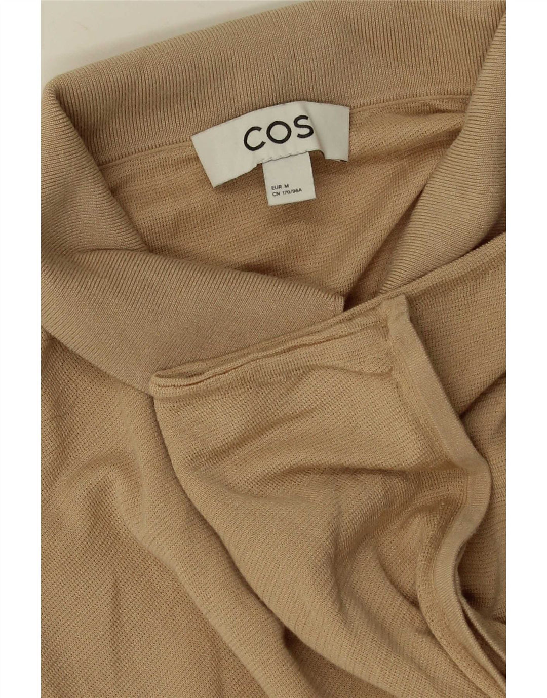 Camisa polo feminina Cos Batwing Reino Unido 14 bege médio