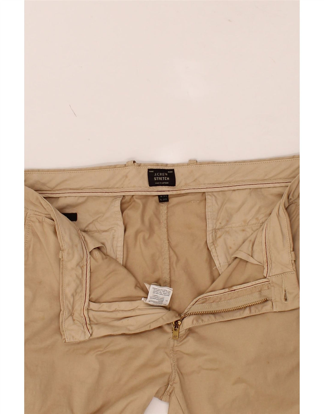 J. CREW Mens Slim Chino Trousers W31 L30  Beige Cotton Vintage J. Crew and Second-Hand J. Crew from Messina Hembry 