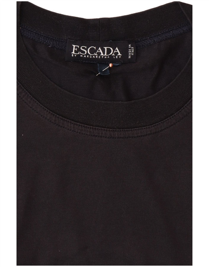 ESCADA Camiseta Masculina Top Grande Algodão Azul Marinho