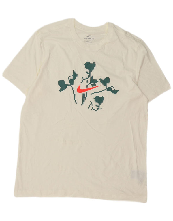 Camiseta gráfica masculina Nike grande algodão branco
